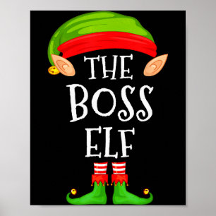 Funny Boss Elf Family Christmas Boss Elf Sweater M Poster
