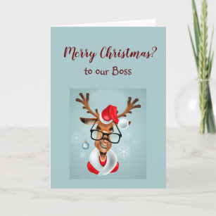 Funny Boss from All of Us Nice List Santa Humor Holiday Card