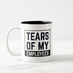 funny boss gift, Tears of My Employees HR Boss  Two-Tone Coffee Mug