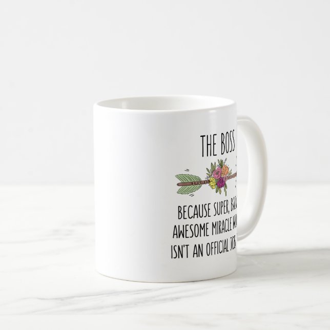 Funny Boss Lady Gift Coffee Mug (Front Right)