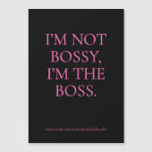 Funny Boss Lady Quote Personalized Magnetic Card (Front)