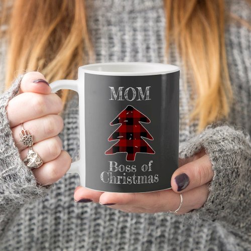 Funny Boss of Christmas Buffalo Plaid Tree Coffee Mug