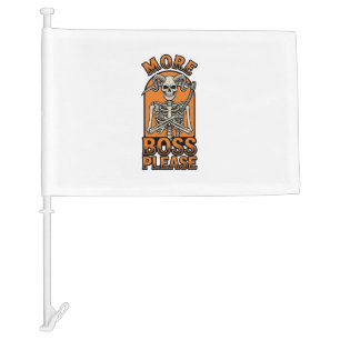 Funny Boss Skeleton Vintage Halloween Shirt_1 Car Flag