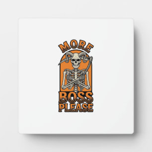 Funny Boss Skeleton Vintage Halloween Shirt_1 Plaque