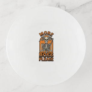 Funny Boss Skeleton Vintage Halloween Shirt_1 Trinket Tray