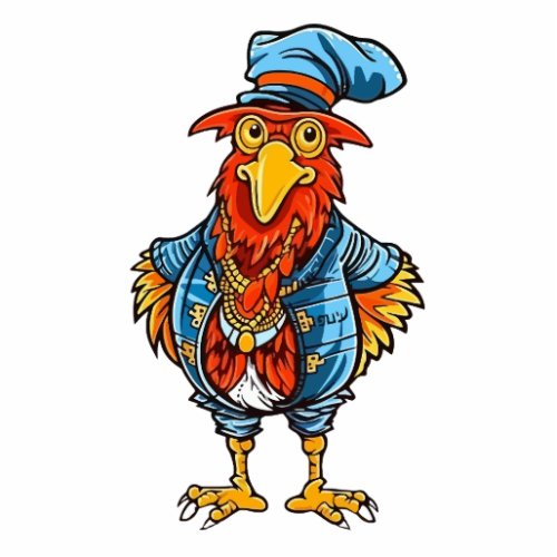 Funny Bossy Cartoon Rooster Cutout