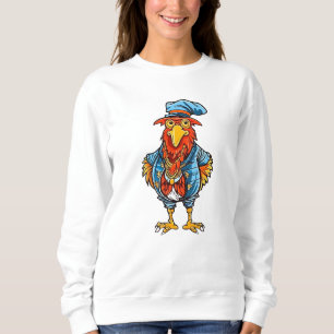 Funny Bossy Cartoon Rooster Sweatshirt