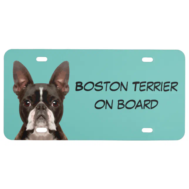 Funny Boston Terrier Car License Tag Design License Plate Zazzle