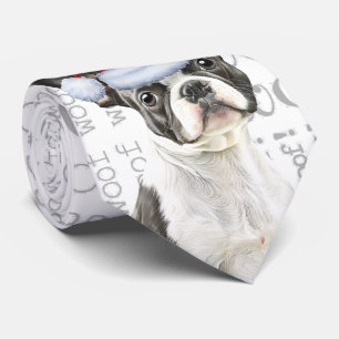 Funny Boston Terrier Christmas Dog Lover Neck Tie