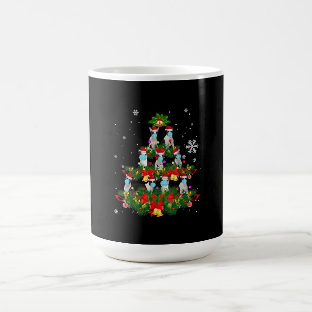 Funny Boston Terrier Christmas Tree Dog Mask Xmas Coffee Mug (Center)