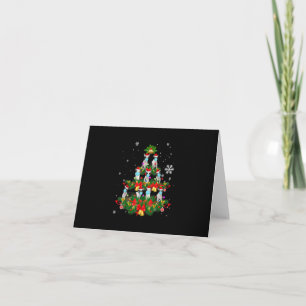 Funny Boston Terrier Christmas Tree Dog Mask Xmas Letterpress Thank You Card