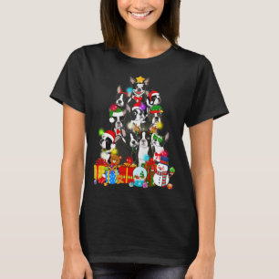 Funny Boston Terrier Christmas Tree Lights Puppy D T-Shirt