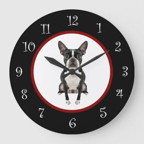 Funny Boston Terrier Dog Breed Wall Decor Clock