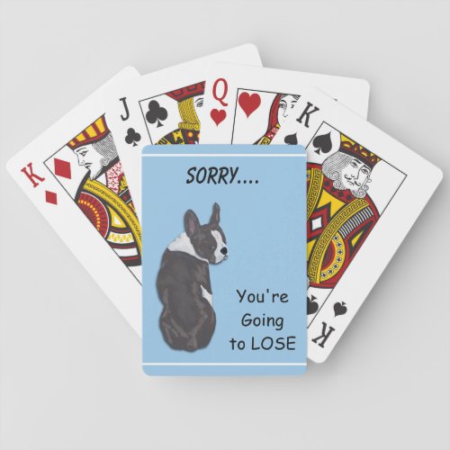 Funny Boston Terrier Dog Poker Cards