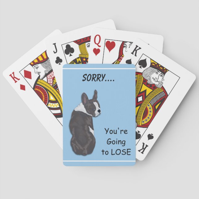 Funny Boston Terrier Dog Poker Cards (Back)