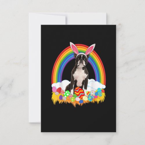 Funny Boston Terrier Egg Shirt Dog Lover Easter RSVP Card