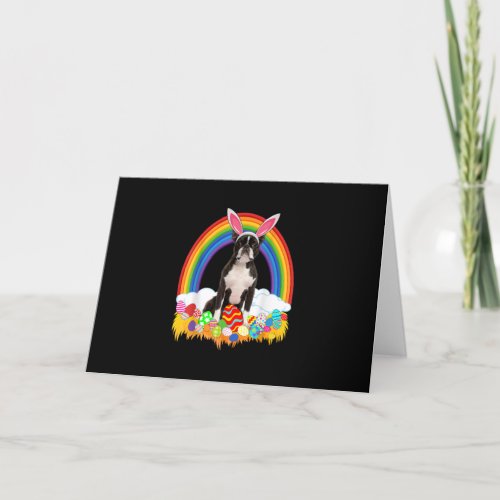 Funny Boston Terrier Egg Shirt Dog Lover Easter Thank You Card