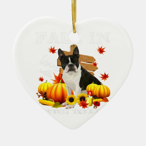 Funny Boston Terrier Gift For Pet Lover Ceramic Ornament