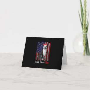 Funny Boston Terrier Mom American Flag Tee-shirt Thank You Card