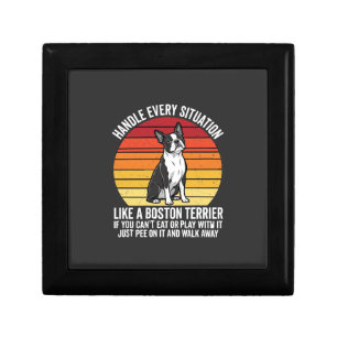 Funny Boston Terrier Retro Dog Attitude Gift Box