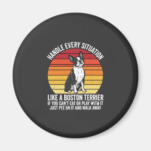 Funny Boston Terrier Retro Dog Attitude Magnet