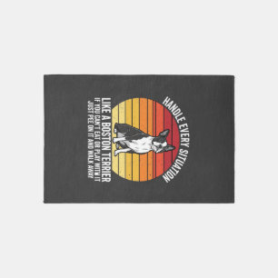 Funny Boston Terrier Retro Dog Attitude Rug