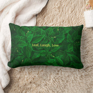 Funny Botanical Greenery Leaf Laugh Love Pillow