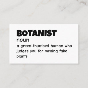 Funny Botanical Scientist Definition Business Card