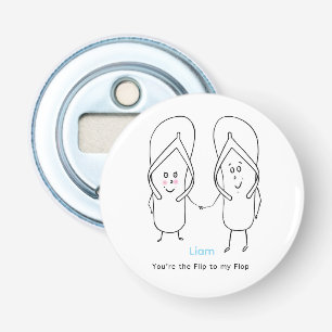 Funny bottle opener, cute couple, flip flop opener