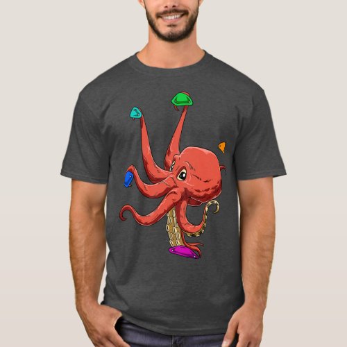 Funny Bouldering and Rock Climbing Octopus T_Shirt