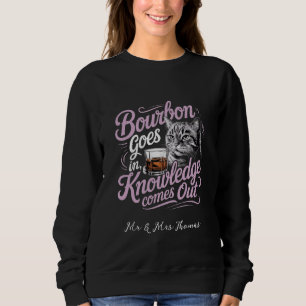 Funny Bourbon Cat Wisdom Retro Whiskey Lover Sweatshirt