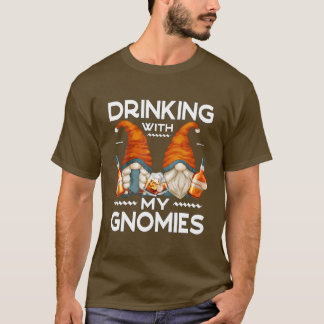 Funny Bourbon Gnomes For Men - Drinking With My Gn T-Shirt
