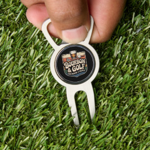 Funny Bourbon Golf Golfer Dad Gift Vintage Divot Tool