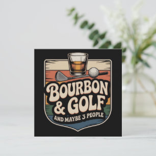 Funny Bourbon Golf Golfer Dad Gift Vintage Invitation
