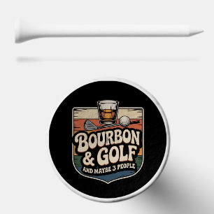 Funny Bourbon Golf Golfer Dad Gift Vintage Tees