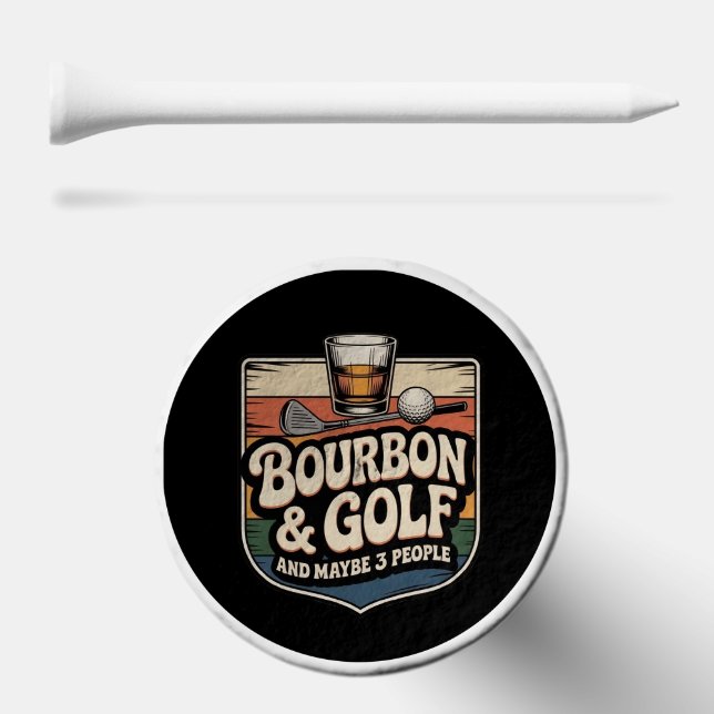 Funny Bourbon Golf Golfer Dad Gift Vintage Tees (Combo (Horz))
