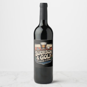 Funny Bourbon Golf Golfer Dad Gift Vintage Wine Label