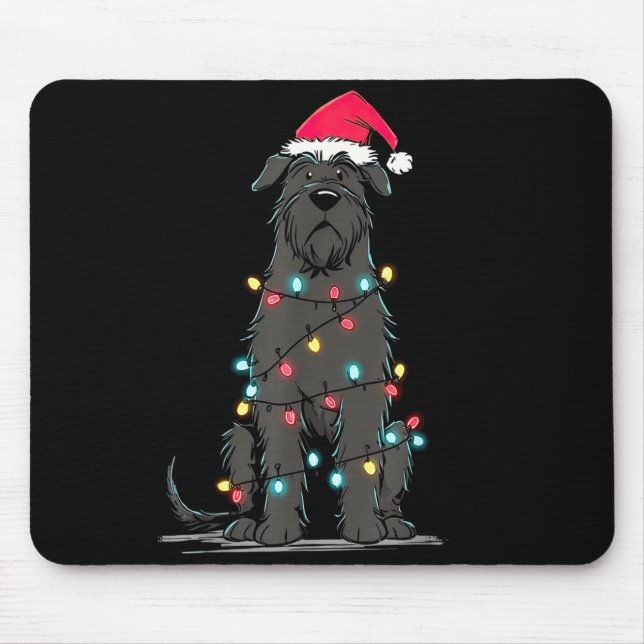 Funny Bouvier Des Flandres Christmas Graphics Dog  Mouse Pad (Front)