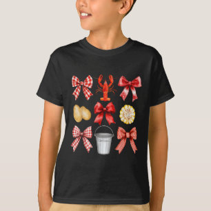 Funny Bow Cute Coquette Crawfish Boil Y2k Girl Aes T-Shirt