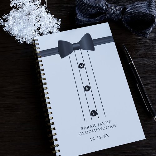 Funny Bow Tie Black and White Groomswoman Planner
