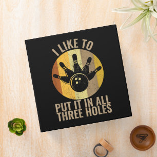 Funny Bowler Quote Retro Vintage Bowling Ball 3 Ring Binder