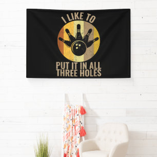 Funny Bowler Quote Retro Vintage Bowling Ball Banner