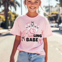 Funny BOWling BABE Girly Pink Bows Birthday Party