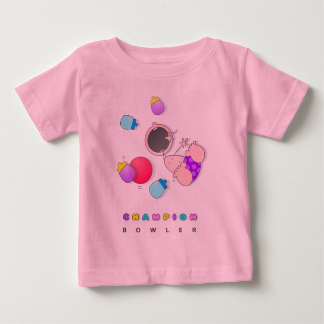 Funny Bowling Baby T Shirt (Front)