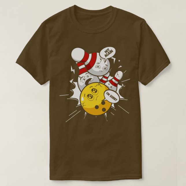 Funny Bowling Ball Bowling Skittles  T-Shirt (Design Front)