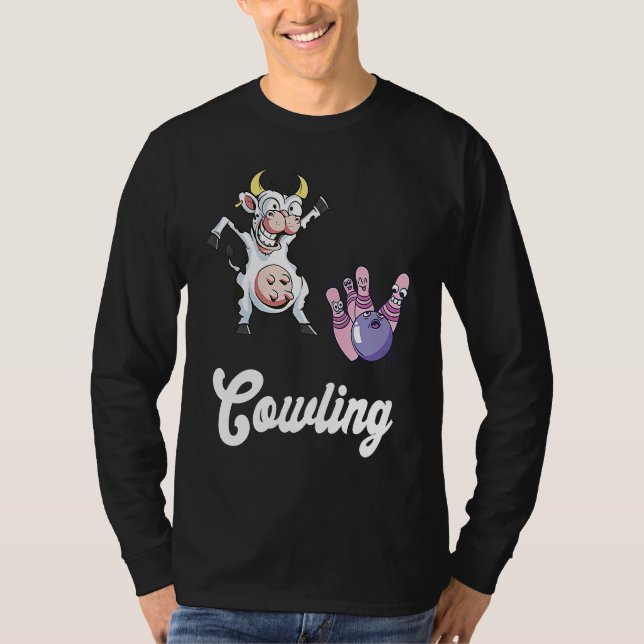 Funny Bowling Bowler Cow Strike Bowling Team Bowli T-Shirt (Front)