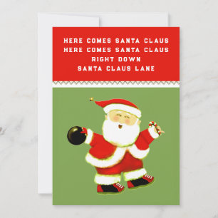 Funny Bowling Christmas Holiday Card