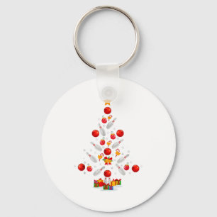 Funny Bowling Christmas Tree Lights Xmas For Men W Keychain
