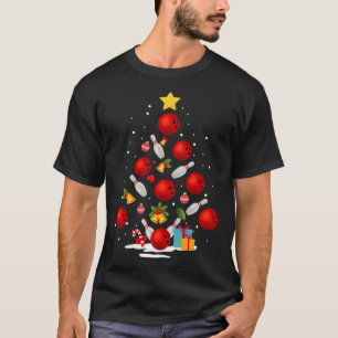 Funny Bowling Christmas Tree Lights Xmas Gifts For T-Shirt