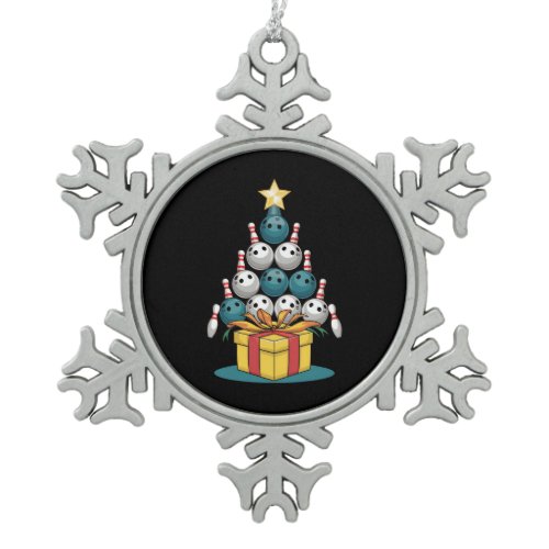 Funny Bowling Christmas Tree Lights Xmas Gifts  Snowflake Pewter Christmas Ornament